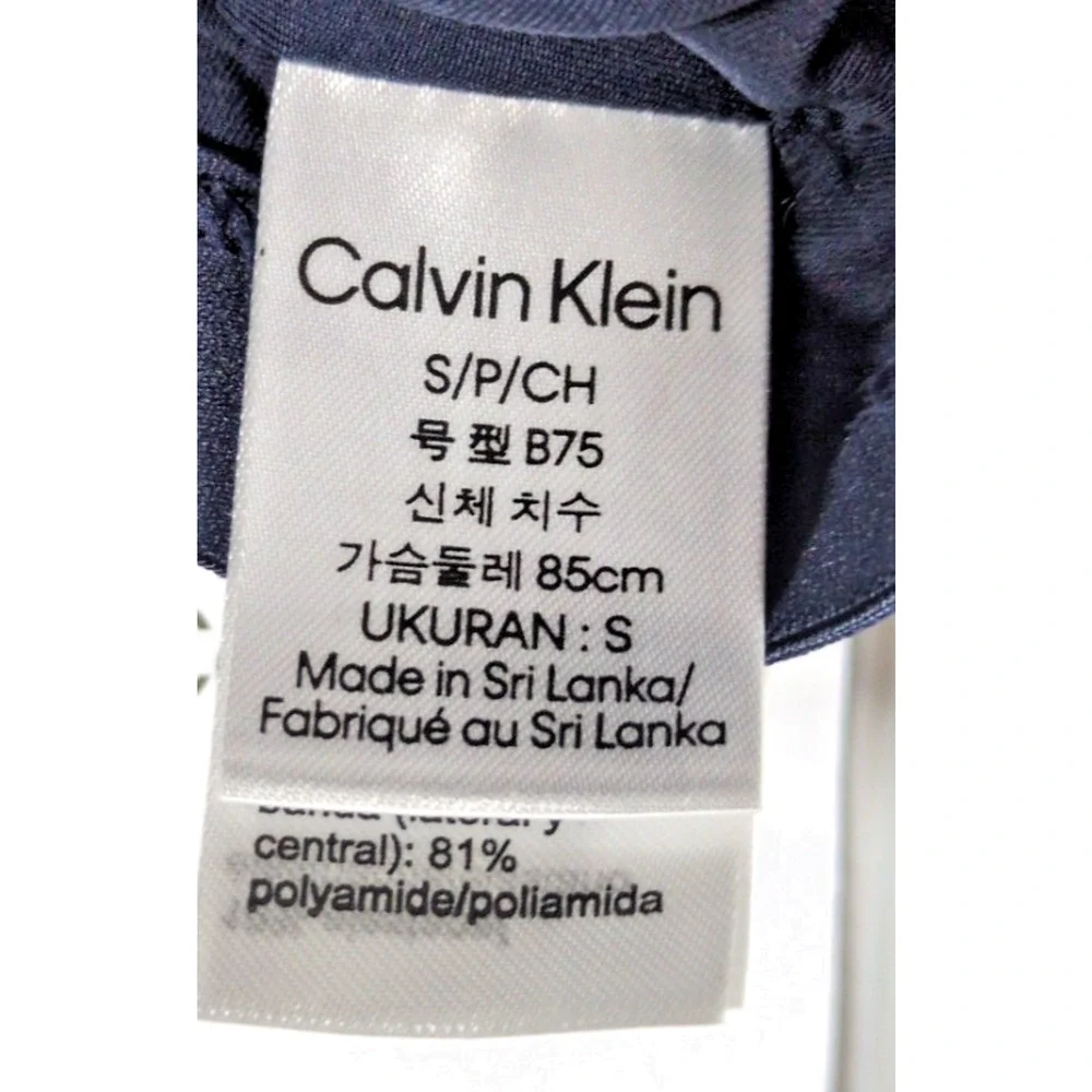 Calvin Klein Women's Form to Body Unlined Bralette QF6757 Speakeasy Blue Small